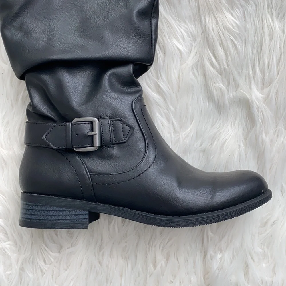 White Mountain | Faux Leather Black Boots